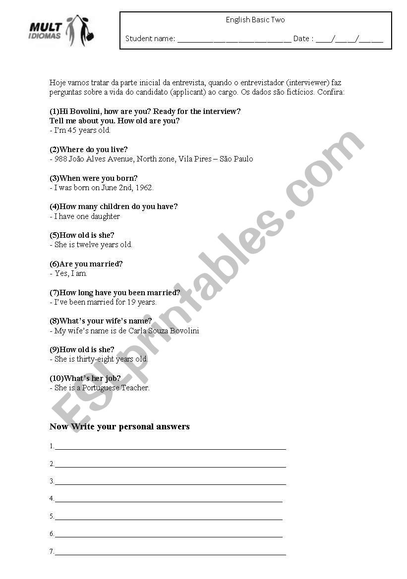 Review worksheet