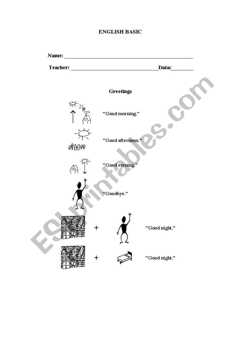 Greetings worksheet