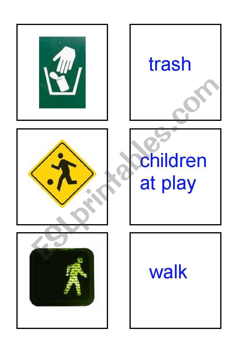 Safety Sign Flashcards worksheet