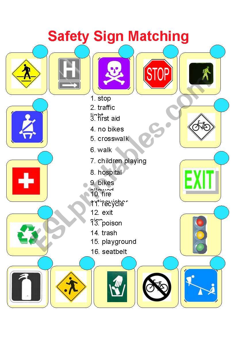 Safety Sign Matching worksheet