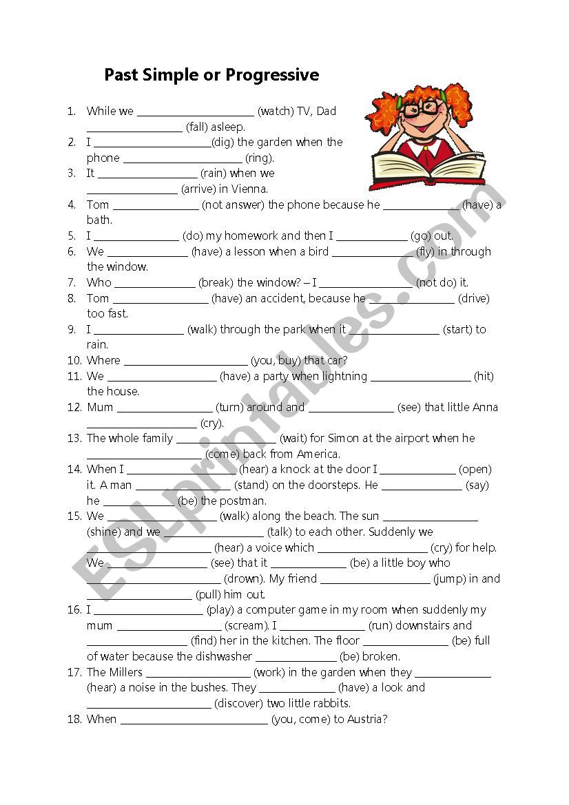 Past Simple or Progressive worksheet