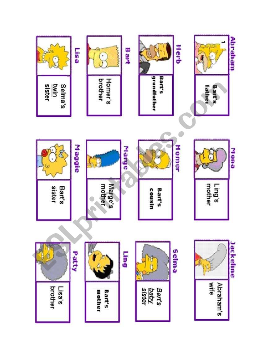 Dominos_Simpson_Family worksheet