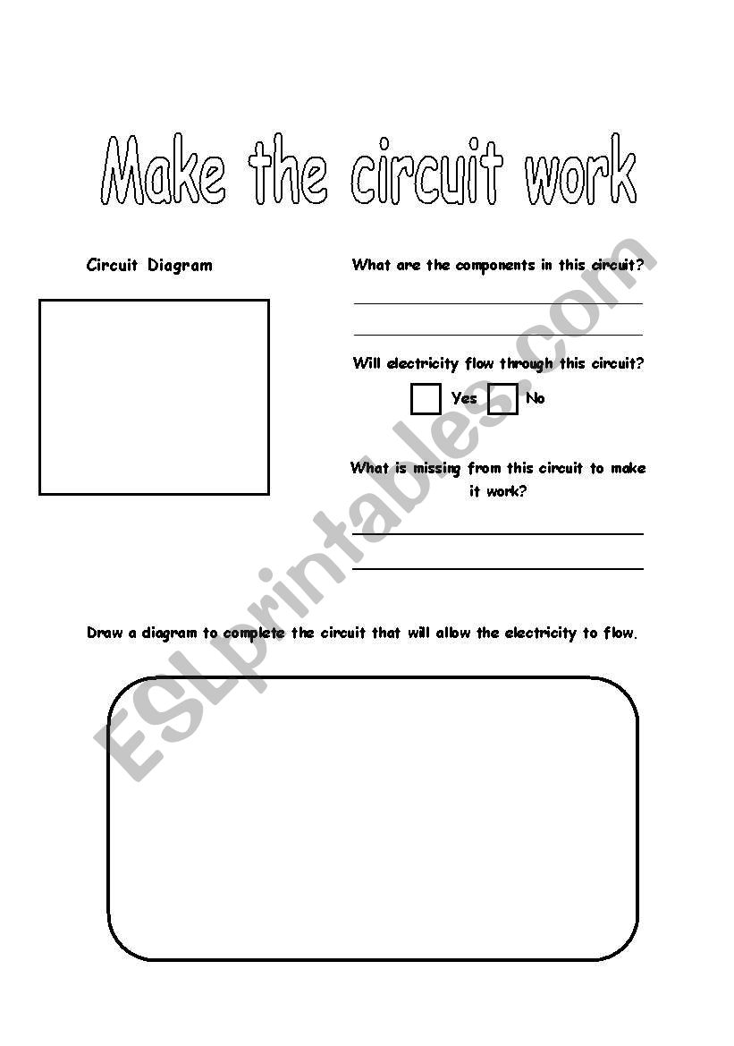 Make the Circuit Work worksheet