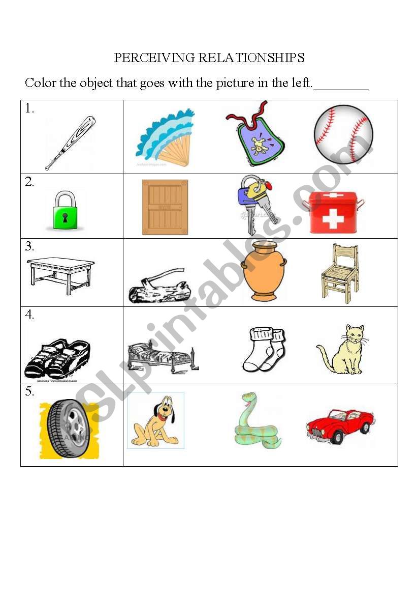 Perceiving Relationships worksheet