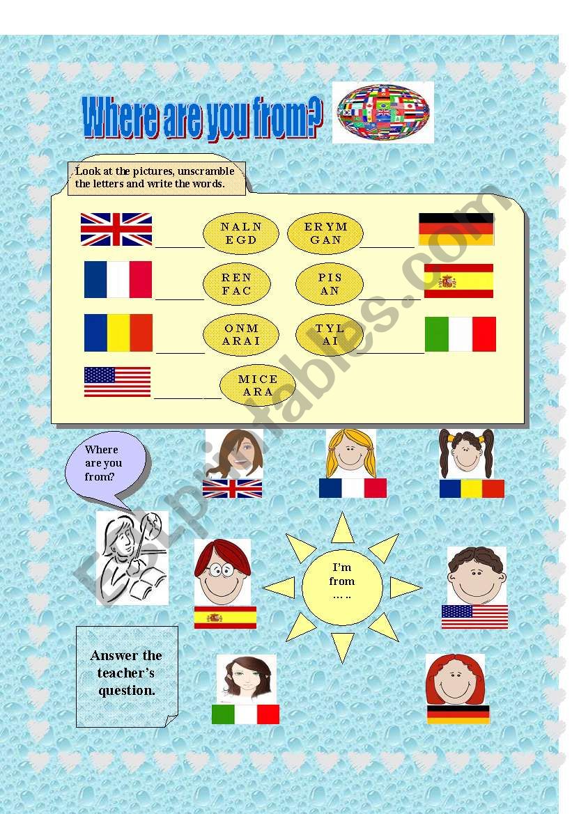 Where are you from? worksheet