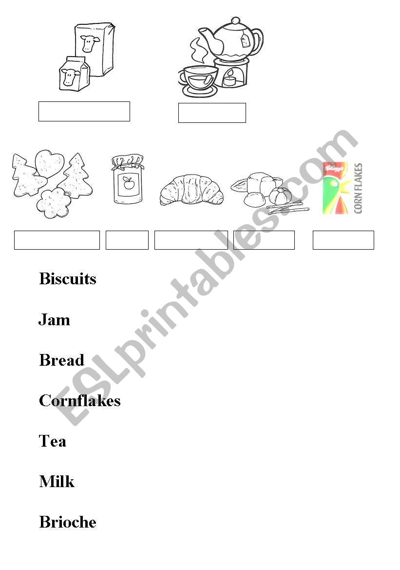 the breakfast worksheet