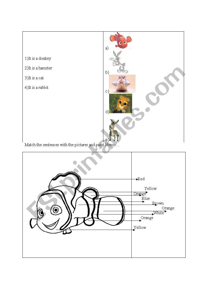 Animals  worksheet