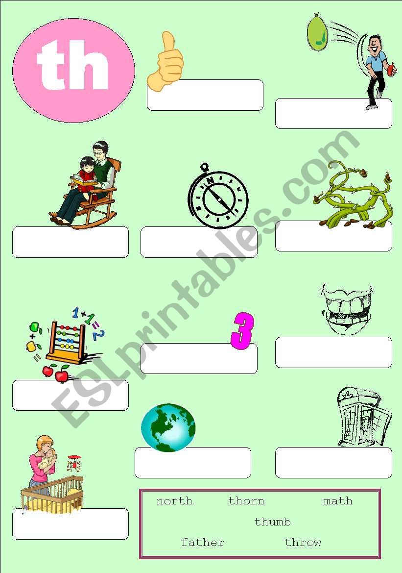 Phonics 5 - th worksheet