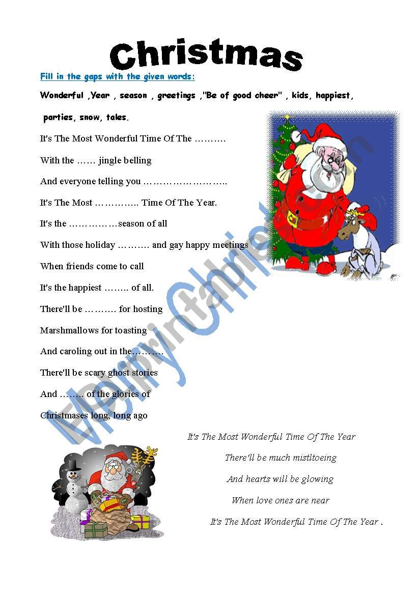 Christmas Activities-Part 1 worksheet