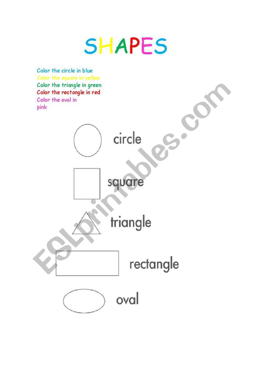 Shapes worksheet