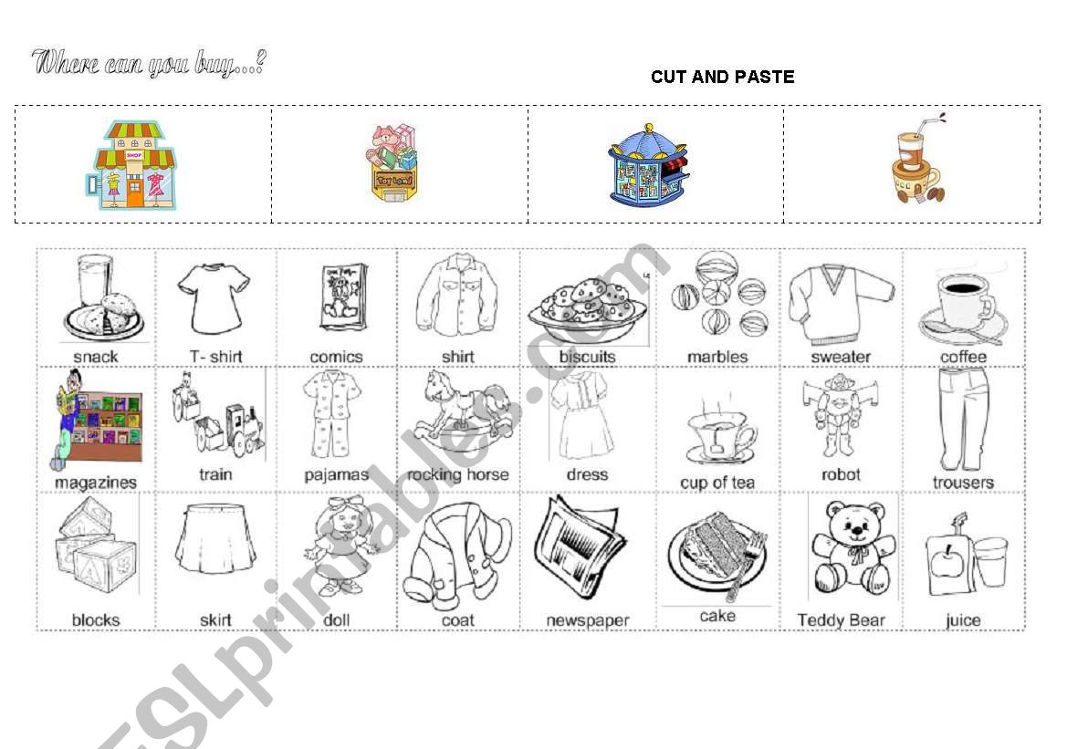 where can you buy....? worksheet