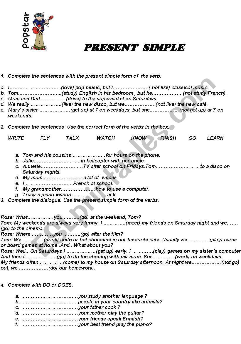 Present Simple worksheet