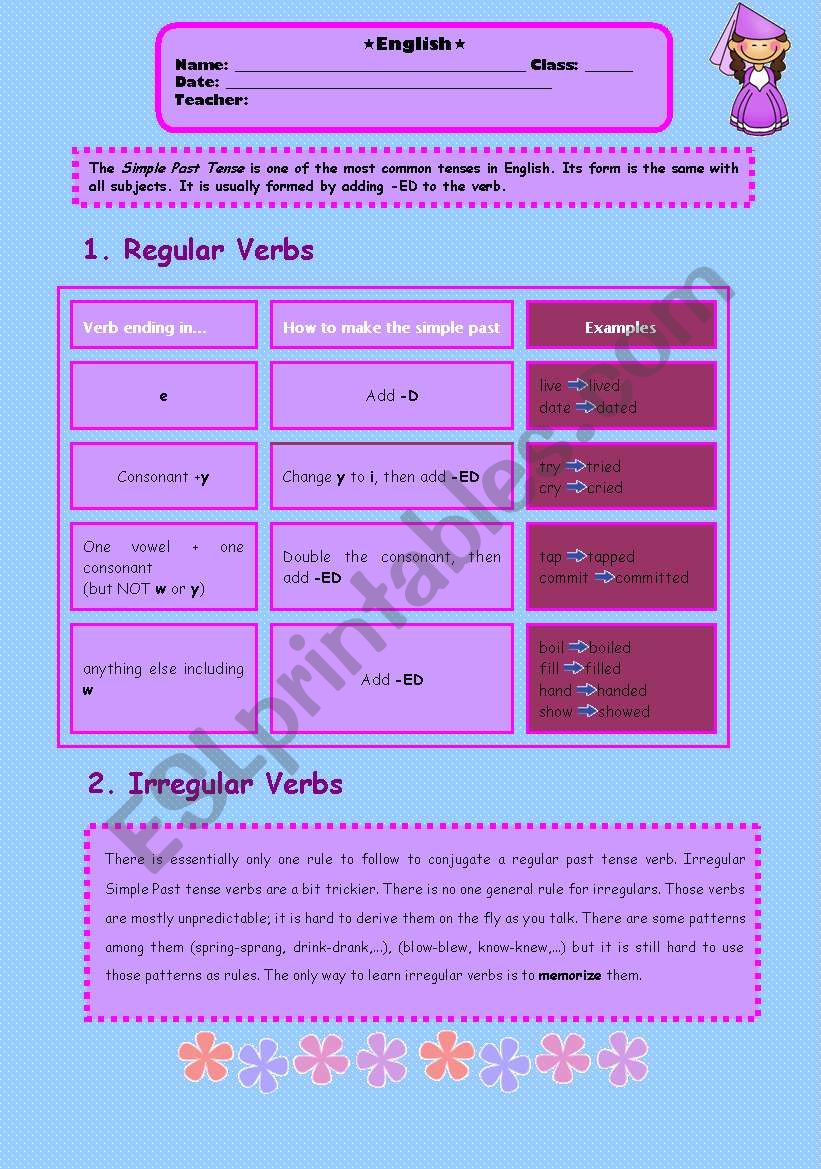 Past Simple worksheet