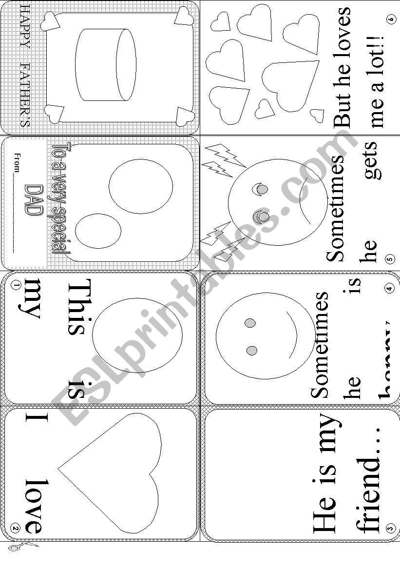 FATHERÂ´S DAY MINI BOOK worksheet