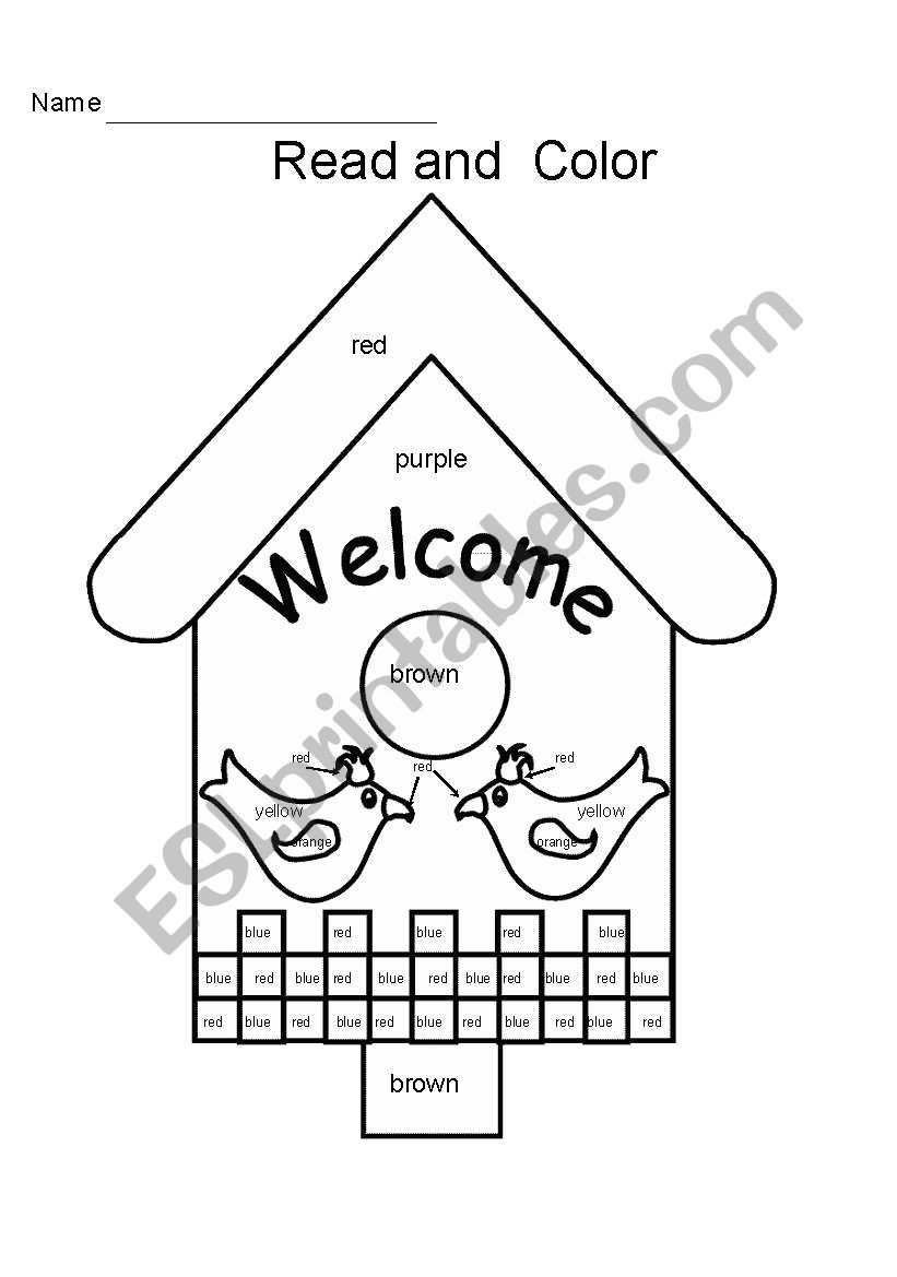 Birdhouse Coloring worksheet