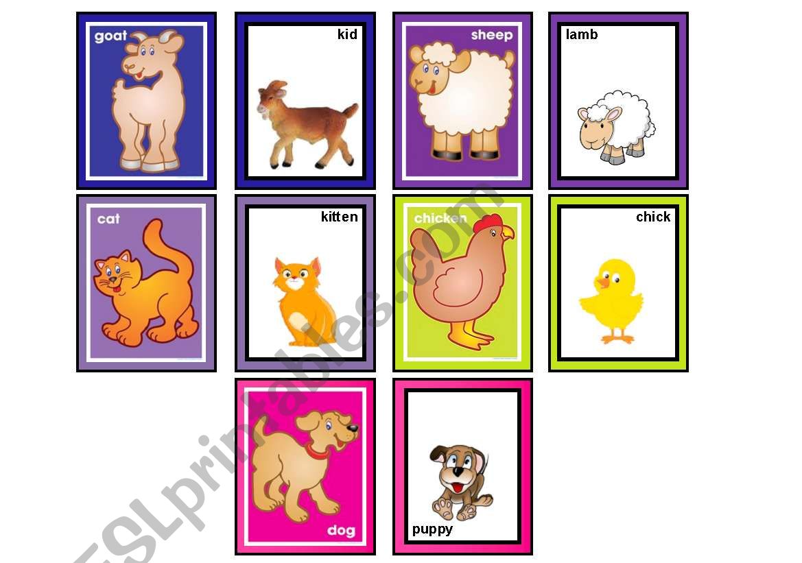 Farm Animals Matching Game Part 2 of 2 (30 cards in the set)