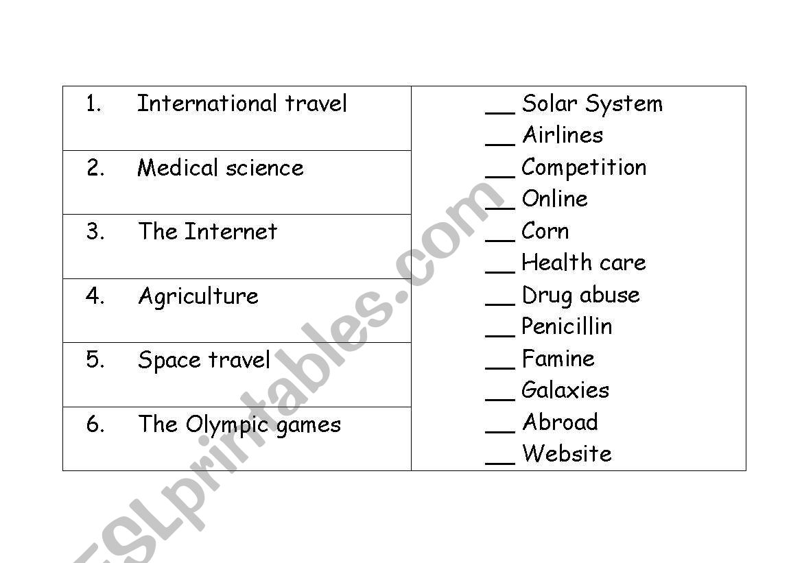 Vocab matching activity worksheet