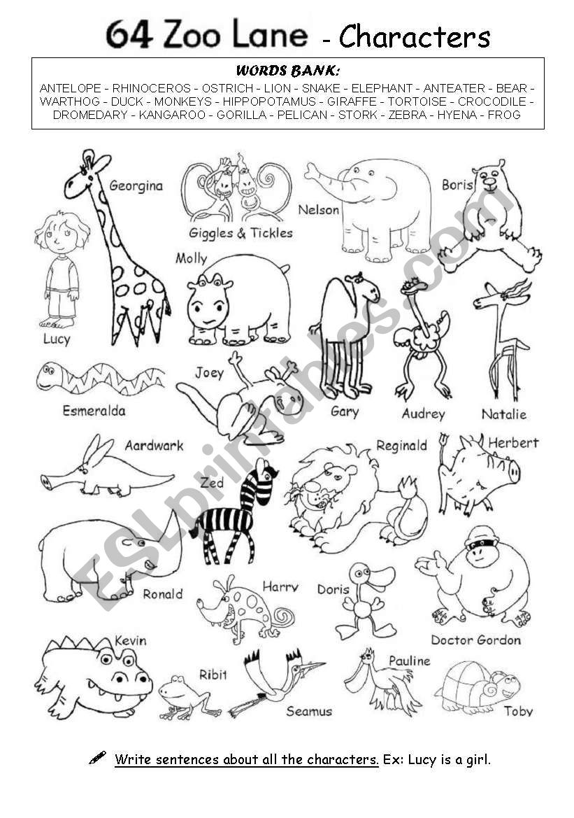 64 Zoo Lane 1 worksheet