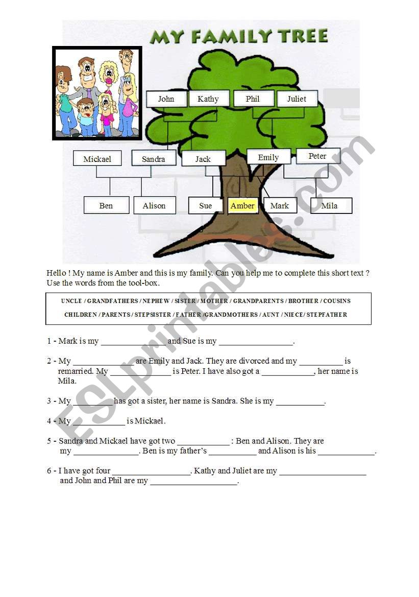 My family tree worksheet