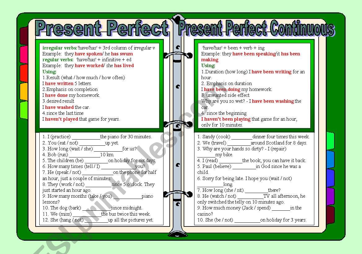 Present Perfect and Present Perfect Continuous