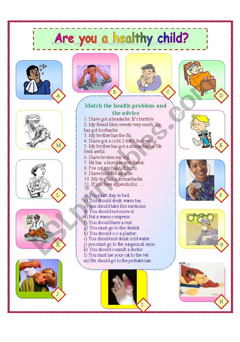 Are you a healthy child? worksheet
