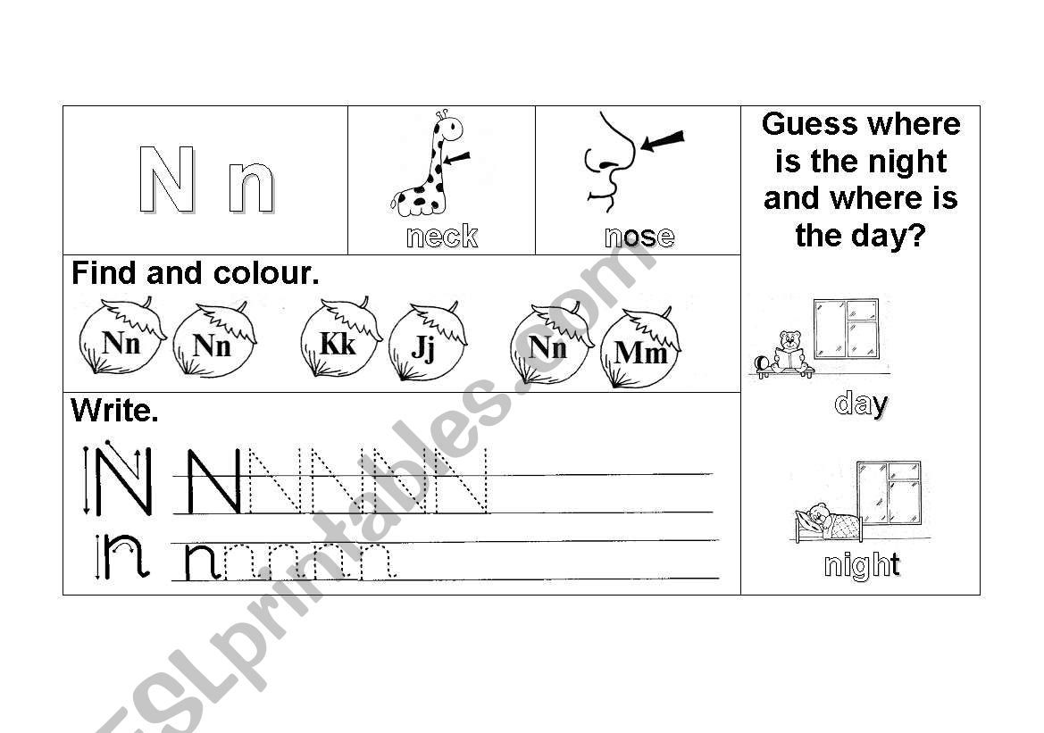 N n worksheet