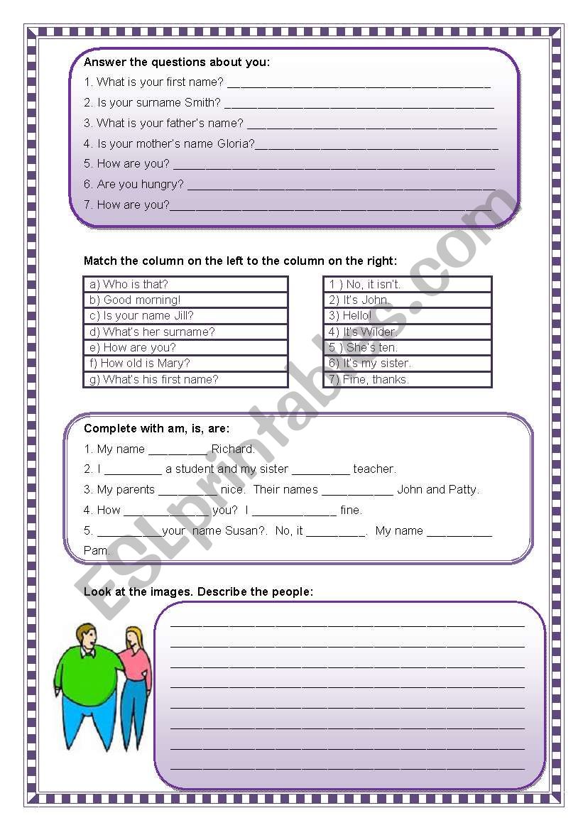 Revision exercises for elementary students