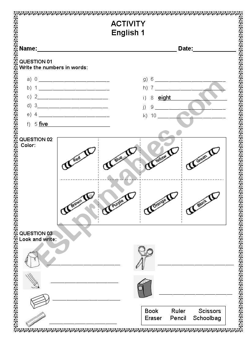 Test worksheet