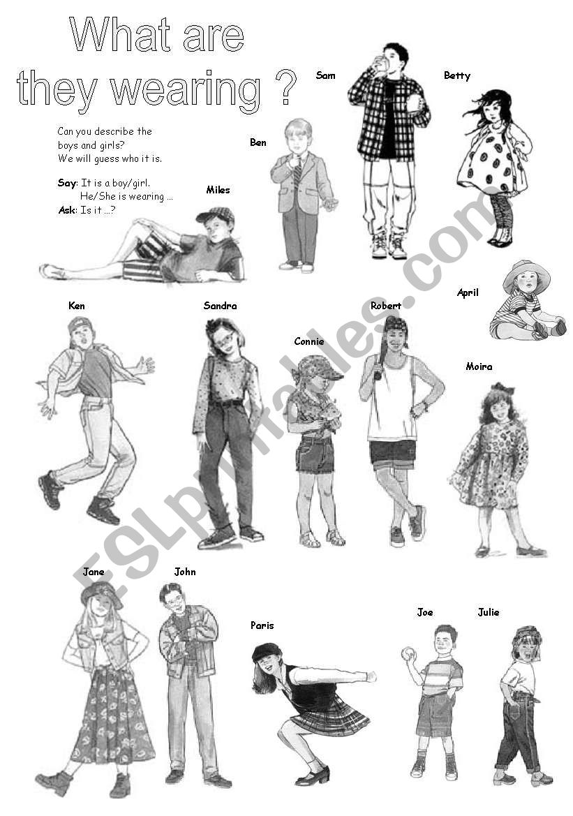 What are they wearing? worksheet