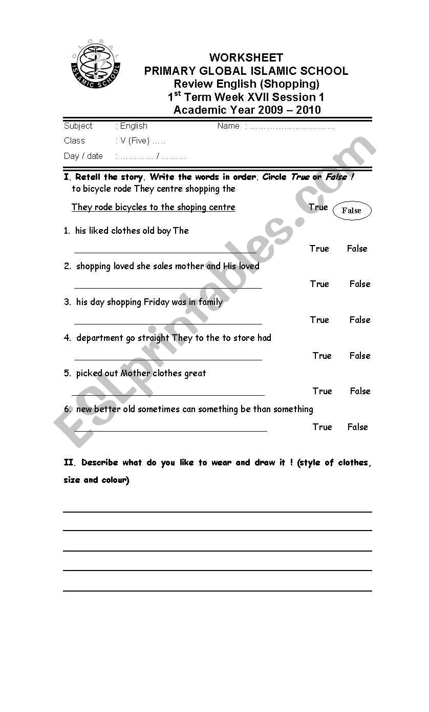 esl worksheet worksheet