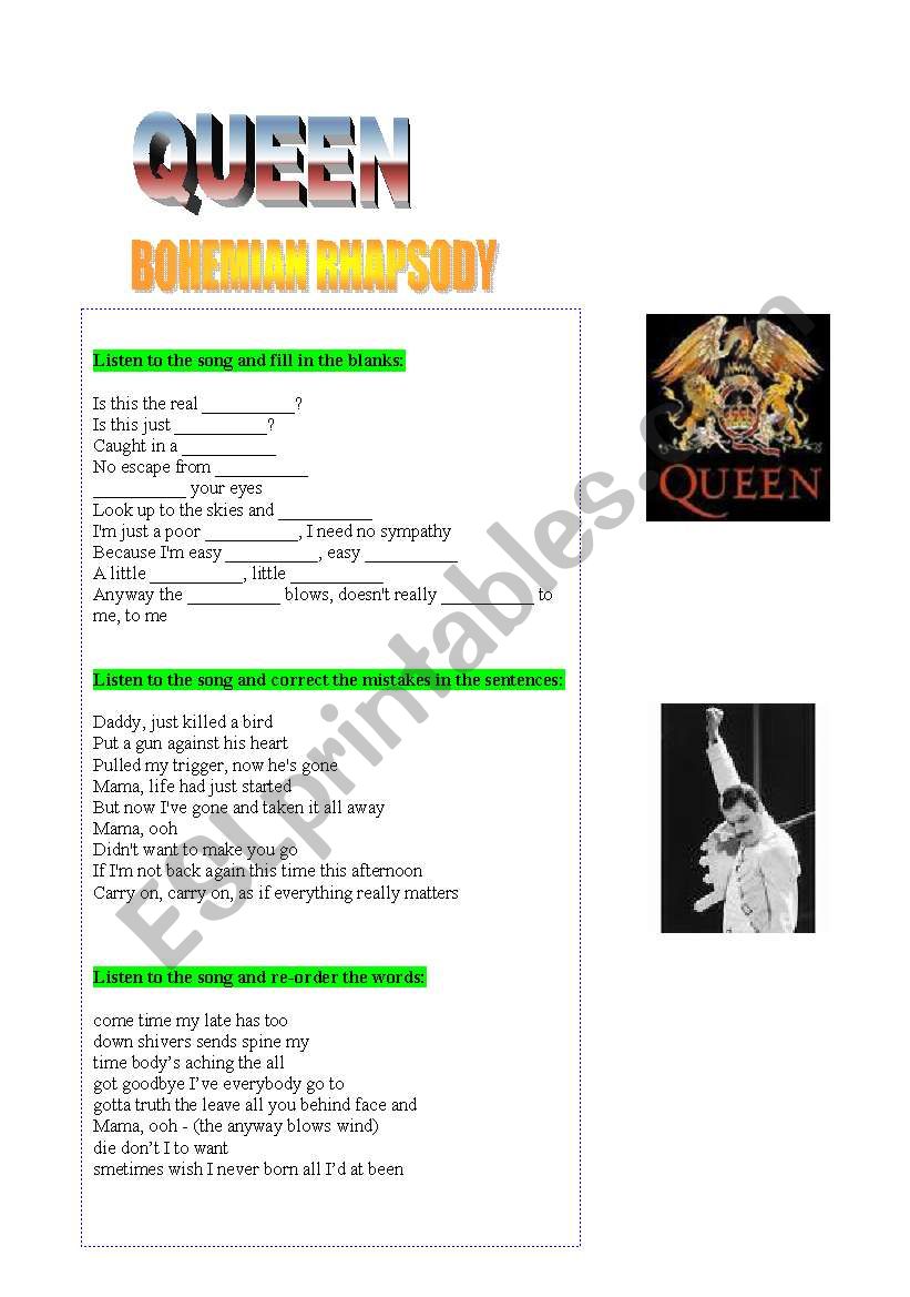 SONG: Bohemian Rhapsody (Queen)