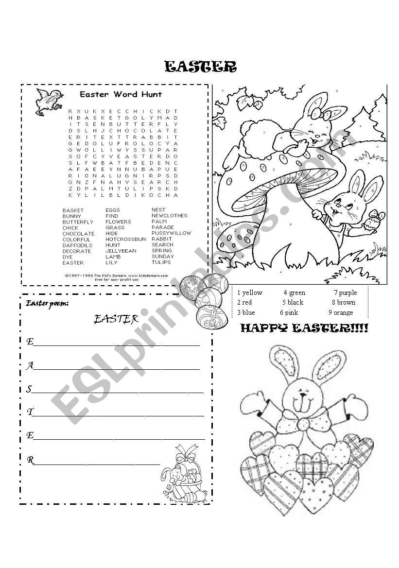 Easter activities worksheet