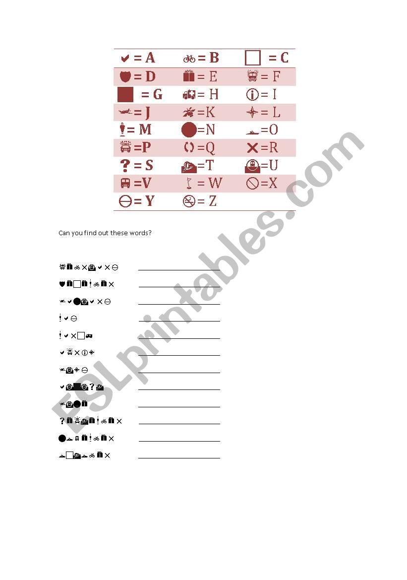 Codes - Months of the year worksheet