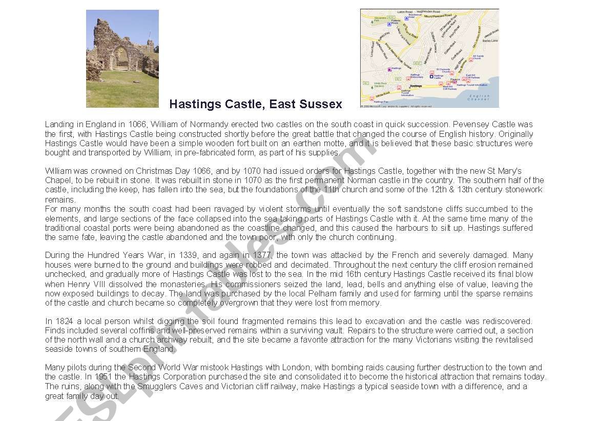 Hastings castle worksheet
