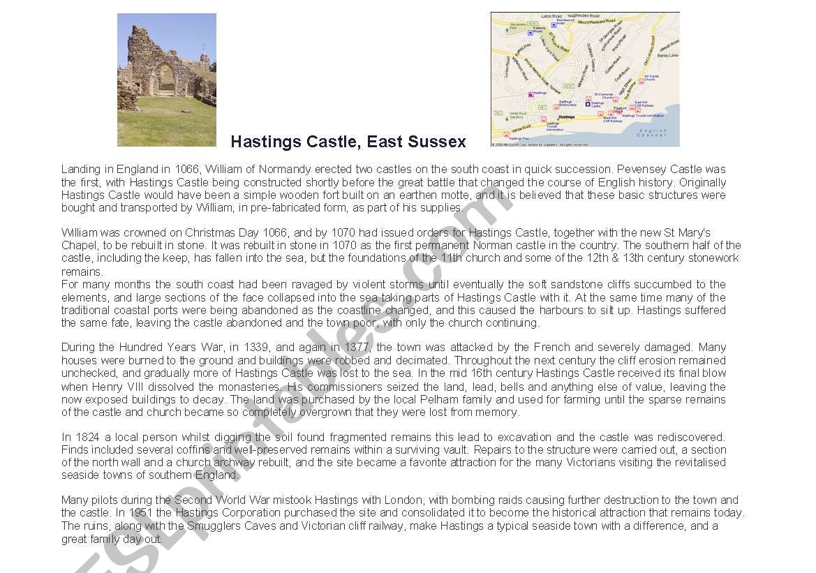 Hastings castle worksheet