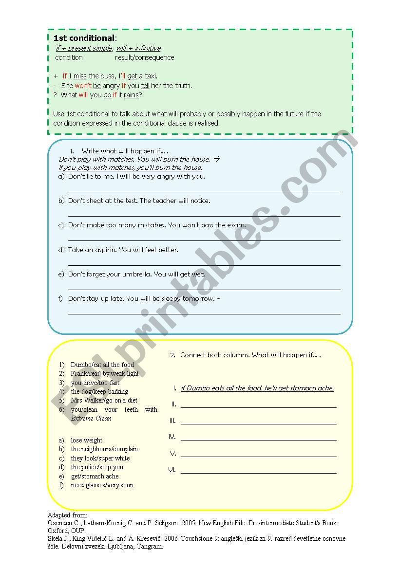 1st and 2nd Conditional worksheet