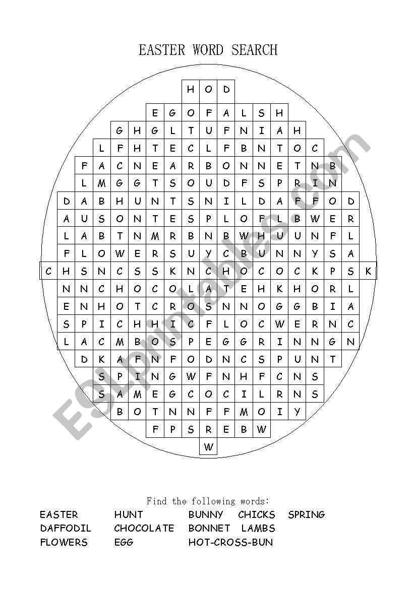 Easter Word Search worksheet