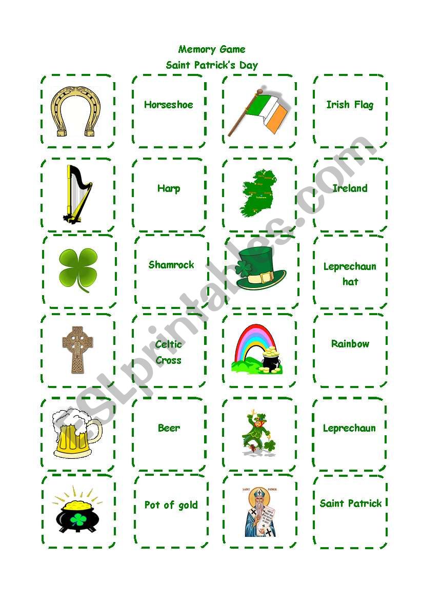 Saint PatckÂ´s Day - Memory Game