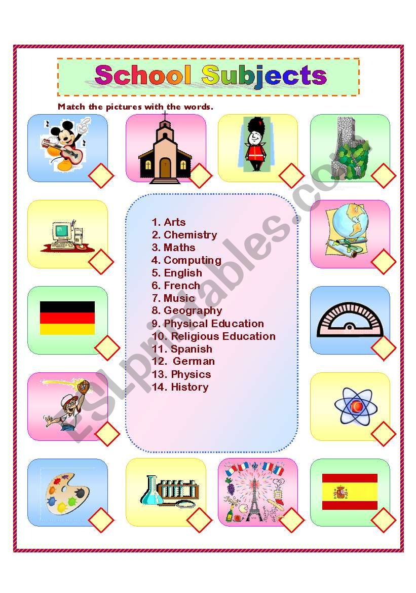 School subjects (15.03.10)  worksheet