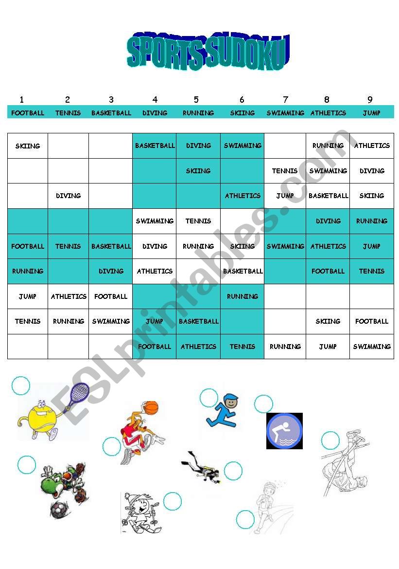 SPORTS SUDOKU worksheet