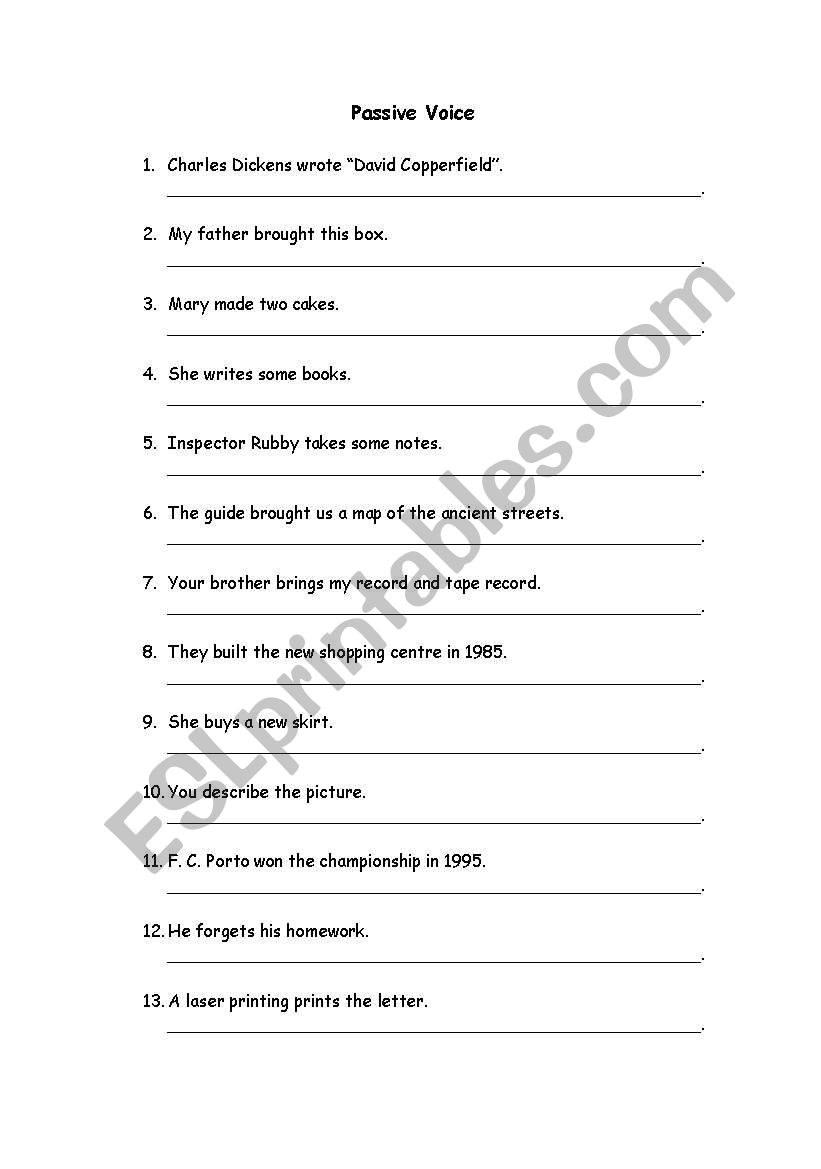 Passive Voice worksheet