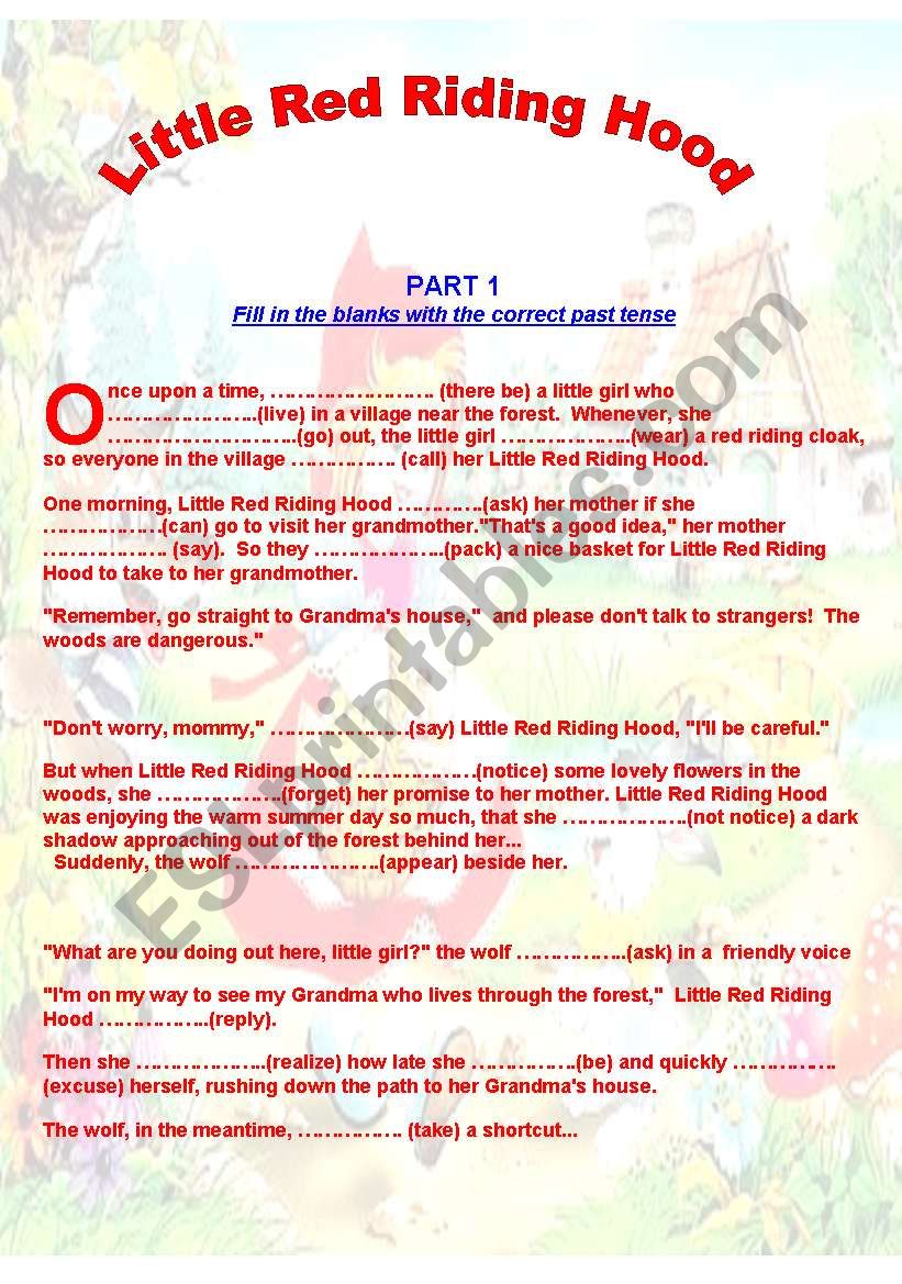 Little Red Riding Hood PART 1 worksheet