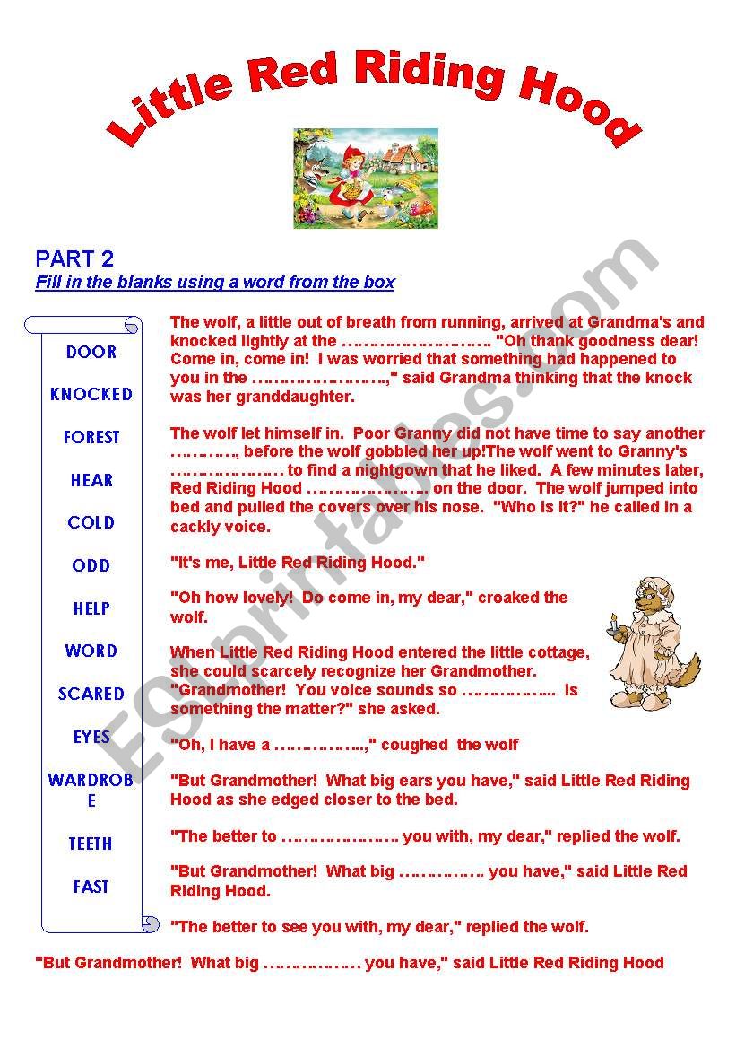 Little Red Riding Hood PART 2 worksheet