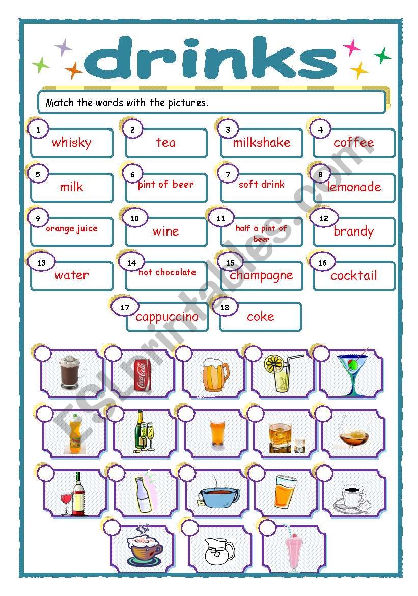 Drinks (15.03.10) worksheet