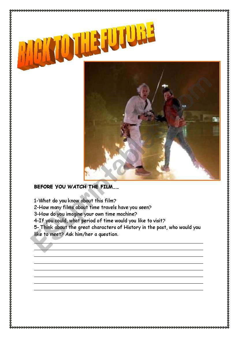 BACK TO THE FUTURE  worksheet