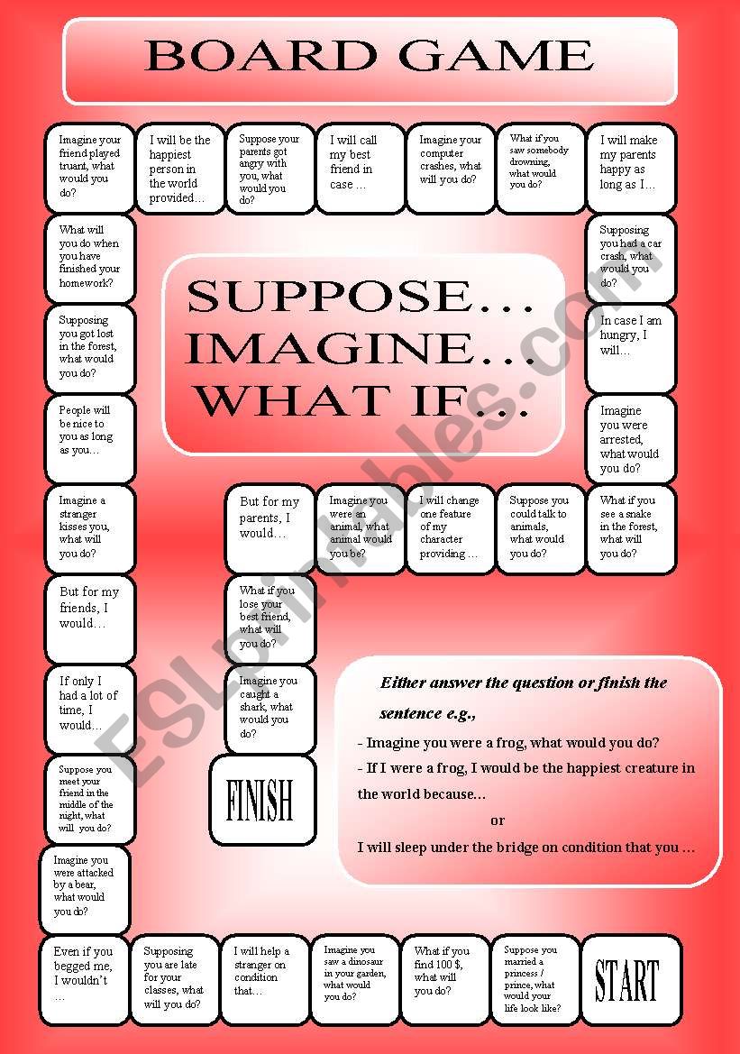 Boardgame - 1 & 2 Conditional + suppose, providing etc. (editable)