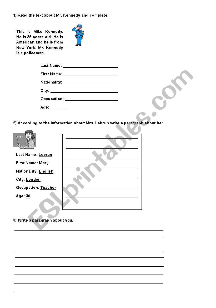 People worksheet