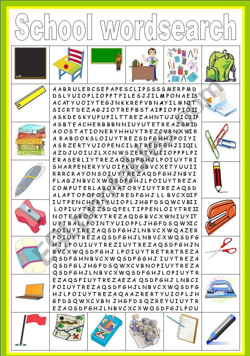 SCHOOL WORD SEARCH 2 worksheet