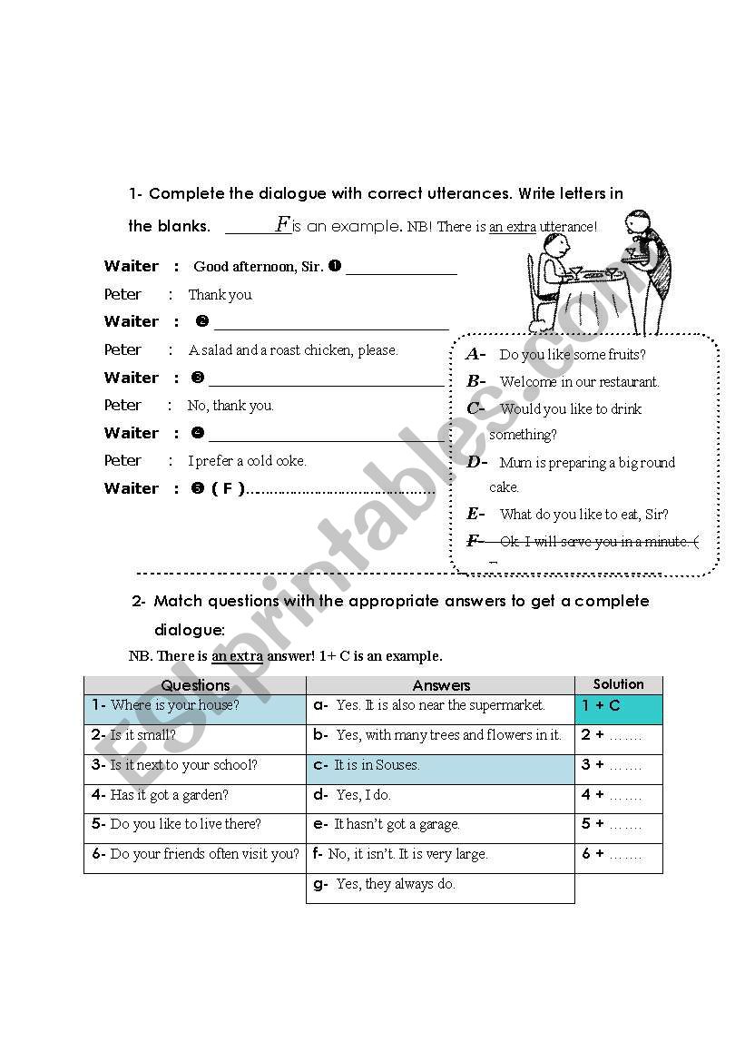 dialogue 2 worksheet