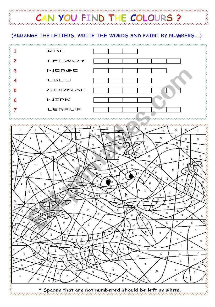 COLOURS  #1 worksheet